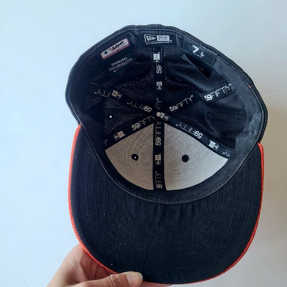 San Francisco Giants 59FIFTY New Era Black & Orange Baseball Hat Size 7 1/8 - Picture 5 of 8